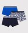 Lot de 3 boxers bleus petit garçon en coton variante 1