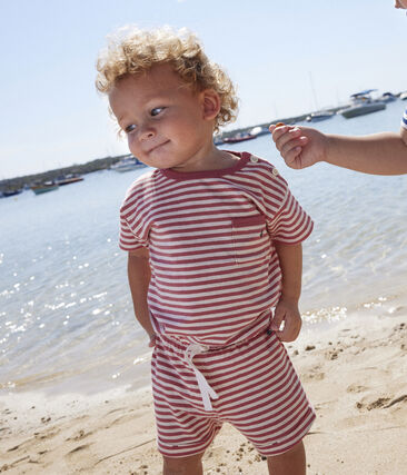 PETIT BATEAU - Tee-shirt manches courtes bébé en jersey flammé rayé