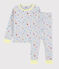 Pyjama gris chiné à étoiles petit garçon en coton gris POUSSIERE/blanc MULTICO