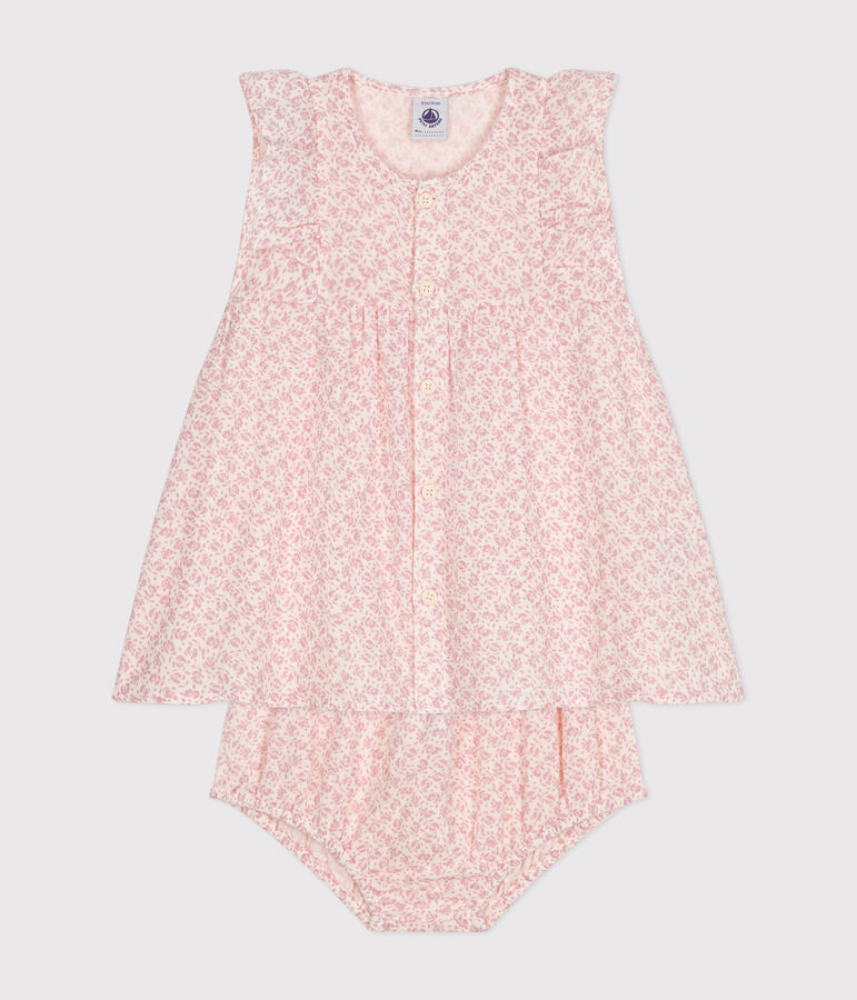 Robe manches courtes et bloomer en gaze de coton b&eacute;b&eacute; AVALANCHE/ PANTY