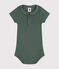 Body manches courtes col claudine en coton bébé vert CROCO