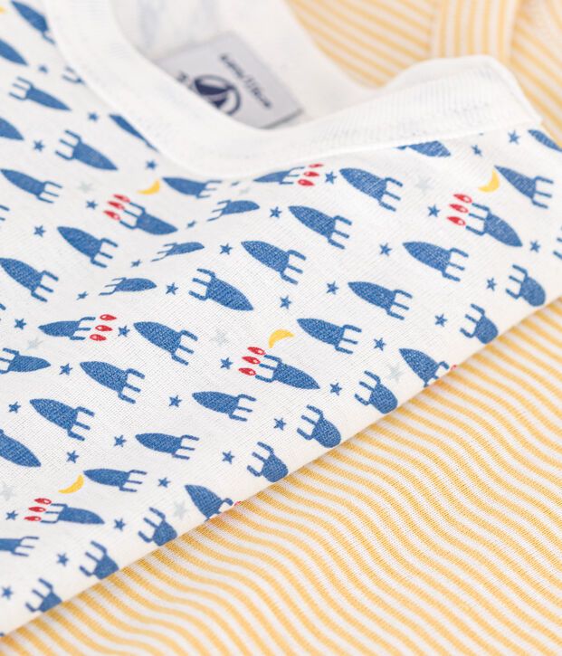 Lot de 2 tee-shirts &agrave; manches longues fus&eacute;es en coton enfant multicouleur