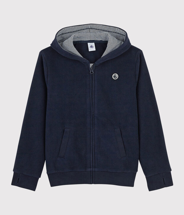 Polaire &agrave; capuche enfant fille / gar&ccedil;on bleu
