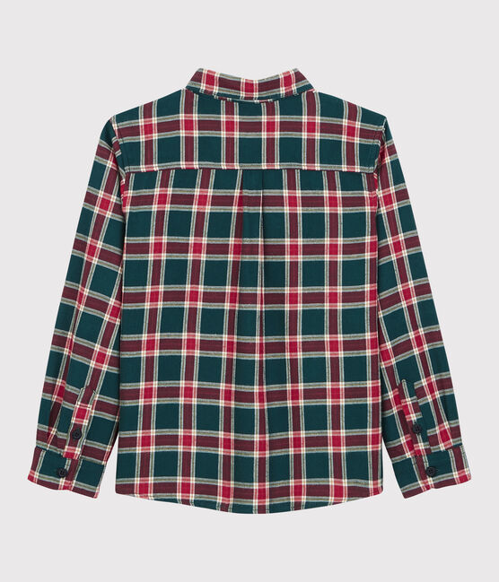 Chemise à carreaux enfant garçon vert PINEDE/blanc MULTICO