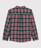 Chemise à carreaux enfant garçon vert PINEDE/blanc MULTICO