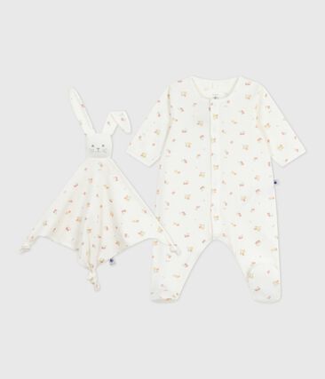 Coffret cadeau naissance en coton imprimé fleuri