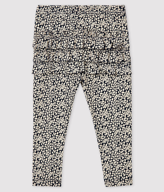 Legging imprimé bébé fille bleu SMOKING/blanc MARSHMALLOW