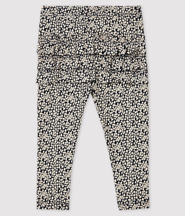 Legging imprim&eacute; b&eacute;b&eacute; fille bleu/blanc