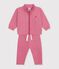Ensemble sweatshirt et pantalon b&eacute;b&eacute; en coton uni rose