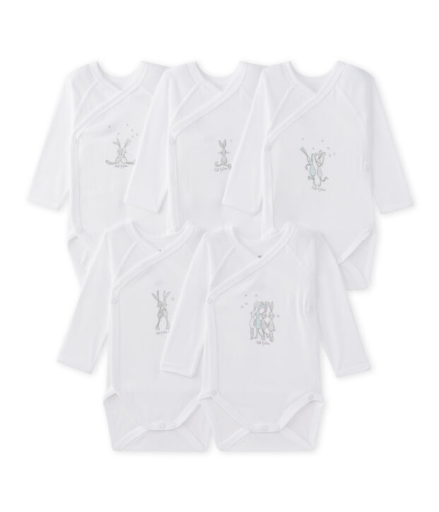 Lot de 5 bodies naissance manches longues b&eacute;b&eacute; mixte multicouleur