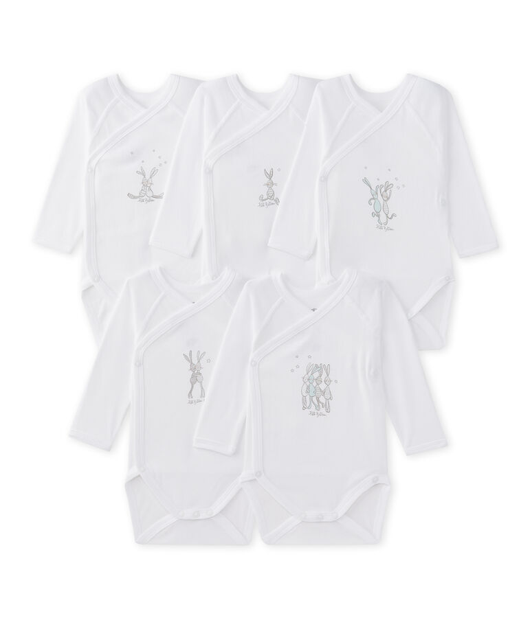 Lot de 5 bodies naissance manches longues b&eacute;b&eacute; mixte multicouleur