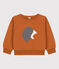 Sweatshirt imprimé en molleton enfant fille / garçon marron ECUREUIL