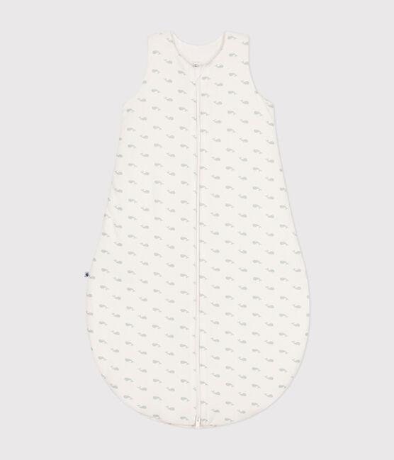 Gigoteuse en velours bébé imprimé baleine TOG 3 blanc MARSHMALLOW/ HERBIER