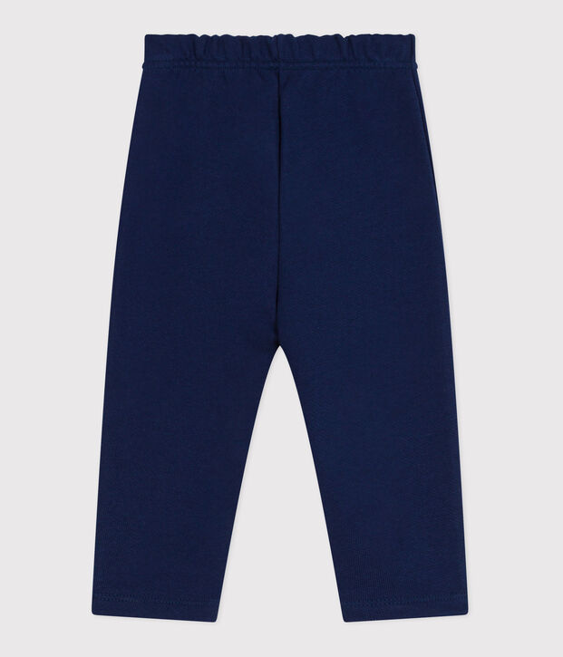 Pantalon de jogging b&eacute;b&eacute; en coton uni bleu fonc&eacute;