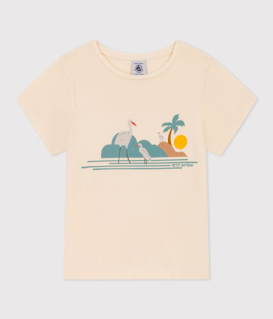 Tee-shirt imprimé en coton enfant fille blanc AVALANCHE/ MULTICO