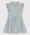 Robe sans manche en seersucker bio enfant fille bleu BRUT/blanc MARSHMALLOW