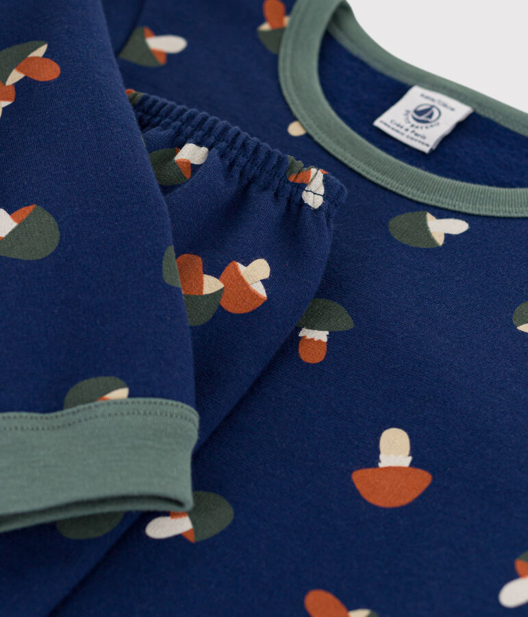 Pyjama champignon en molleton enfant bleu MEDIEVAL/blanc MULTICO