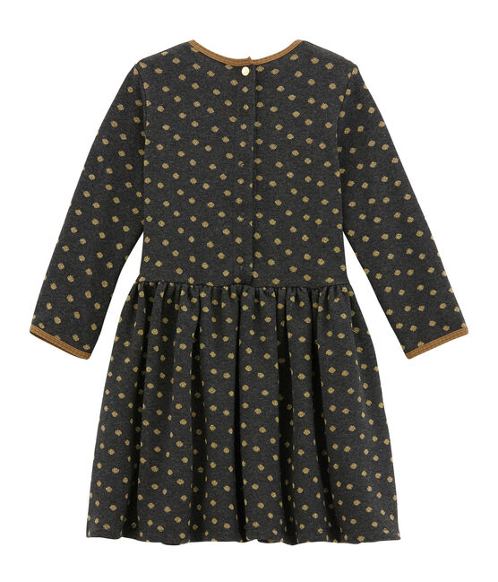 Robe enfant fille en jacquard noir CITY/jaune DORE