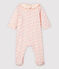Dors-bien rose à col bébé en coton biologique rose FLEUR/blanc MULTICO