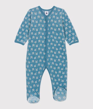 Pyjama bébé fleurs en velours