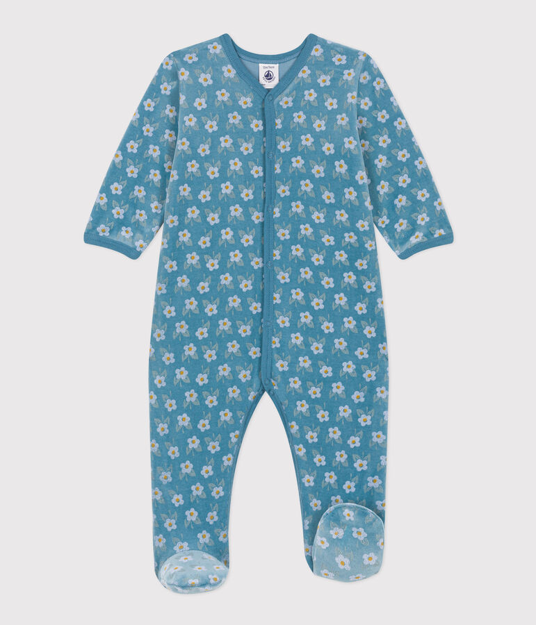 Pyjama b&eacute;b&eacute; fleurs en velours POLOCHON/ MULTICO