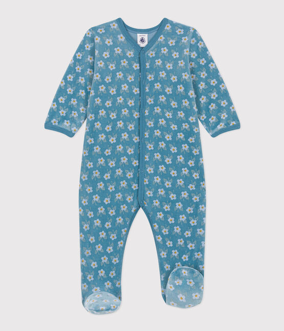 Pyjama bébé fleurs en velours POLOCHON/ MULTICO