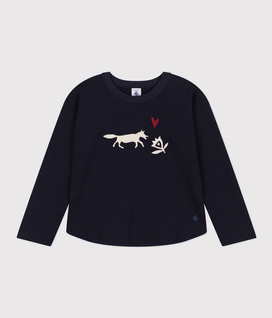 Sweatshirt en molleton enfant fille bleu SMOKING