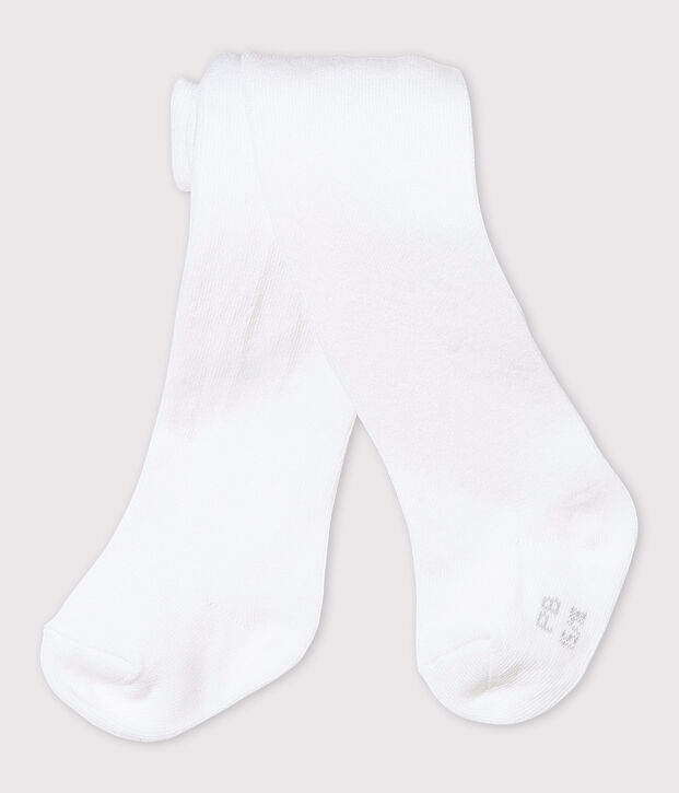 Collants b&eacute;b&eacute; fille blanc