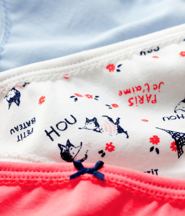 Lot de 3 culottes imprim&eacute; Paris petite fille en coton biologique multicouleur