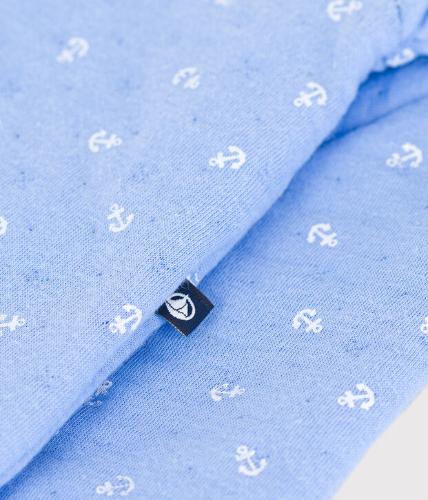 Combinaison b&eacute;b&eacute; en coton, imprim&eacute; petites ancres bleu/blanc
