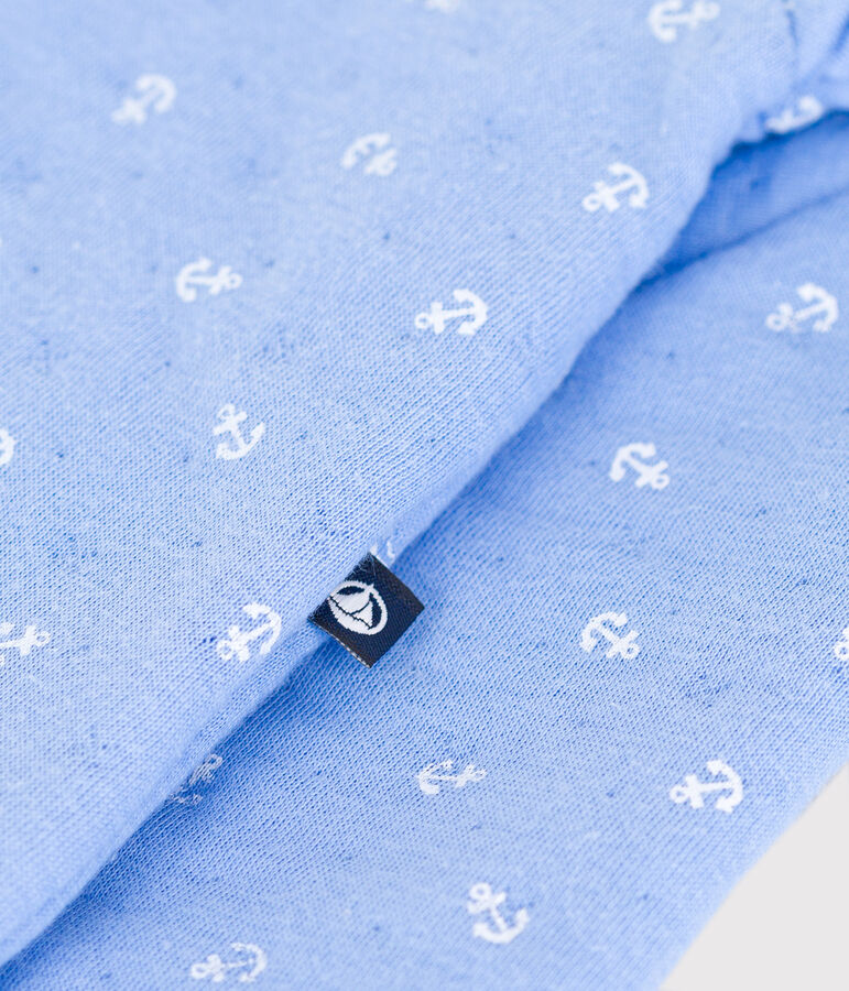 Combinaison b&eacute;b&eacute; en coton, imprim&eacute; petites ancres bleu EDNA/blanc MARSHMALLOW