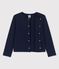 Cardigan en coton bio enfant fille bleu SMOKING