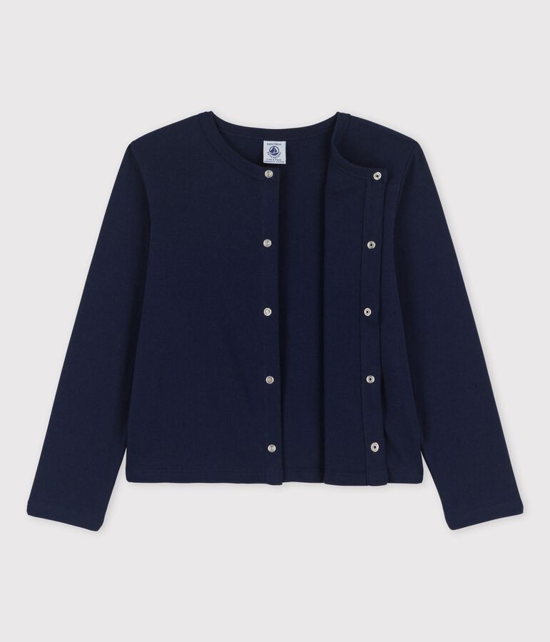 Cardigan en coton bio enfant fille bleu