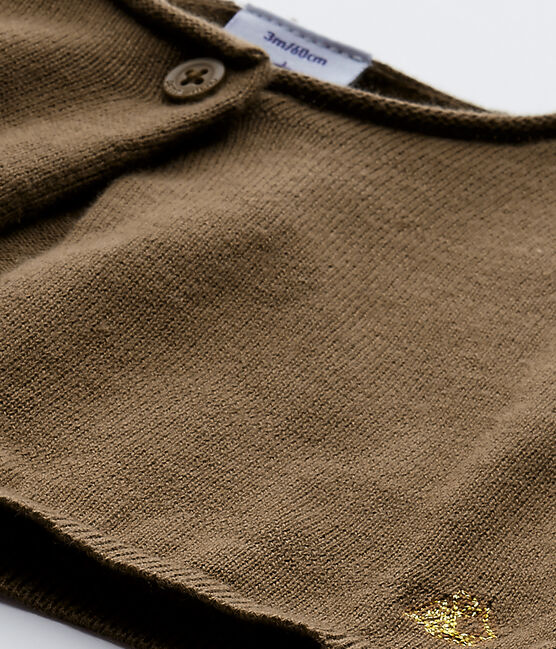 Boléro bébé fille en tricot marron SHITAKE