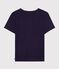 Tee-shirt femme en coton manches courtes uni bleu