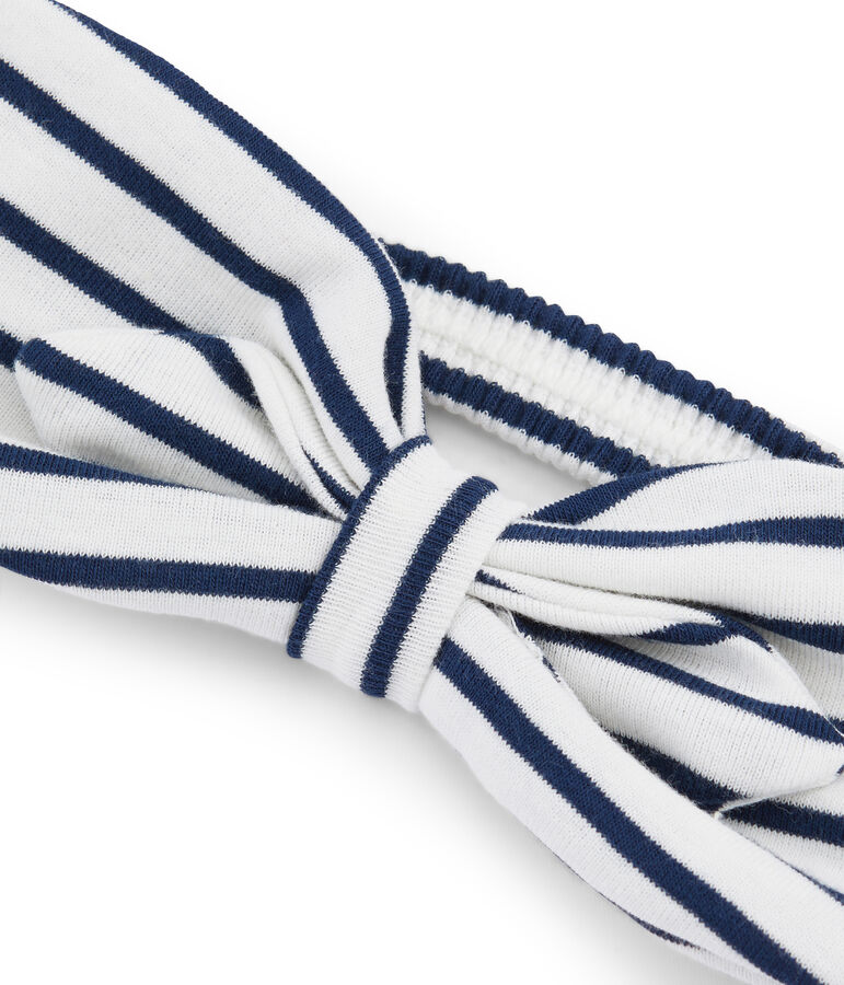 Bandeau enfant fille blanc/bleu