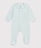 Pyjama b&eacute;b&eacute; en velours avec col uni vert clair