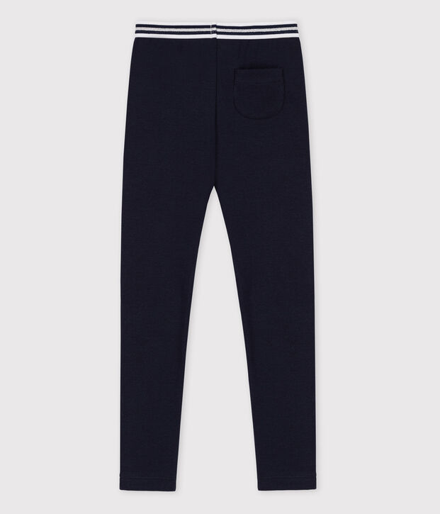 Jegging en coton &eacute;lasthanne enfant fille bleu marine