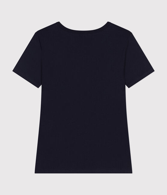 Tee-shirt l'Iconique manches courtes en côte unie femme bleu SMOKING