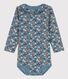 Body manches longues bébé à collerette imprimé fleuri en coton