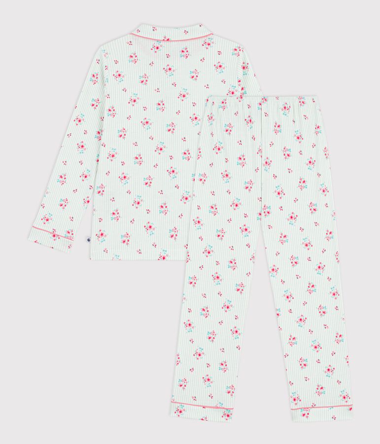 Pyjama boutonn&eacute; enfant en coton  imprim&eacute; MARSHMALLOW/ AMANDIER/ MULTICO