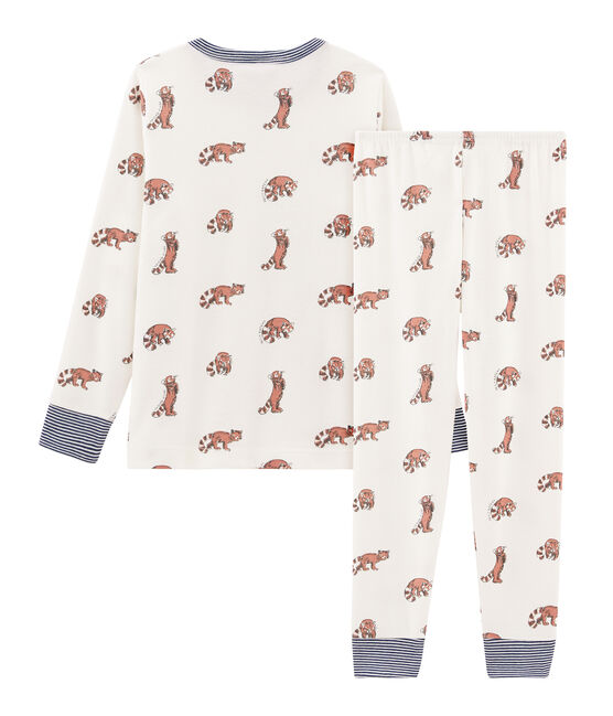 Pyjama petit garçon en côte blanc MARSHMALLOW/blanc MULTICO