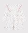 Robe enfant manches longue en coton imprim&eacute;e fleurs blanc/multicouleur