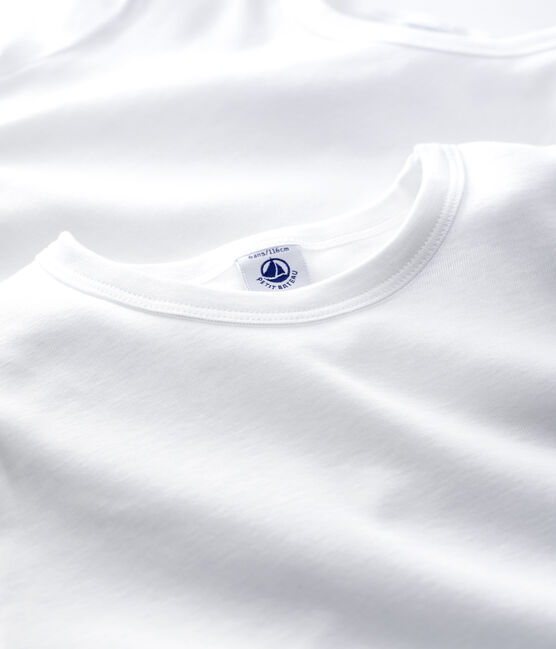 Lots de 2 tee-shirts manches courtes blancs petit garçon variante 1