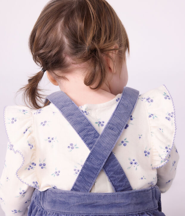 Robe b&eacute;b&eacute; sans manches en velours c&ocirc;tel&eacute; uni violet