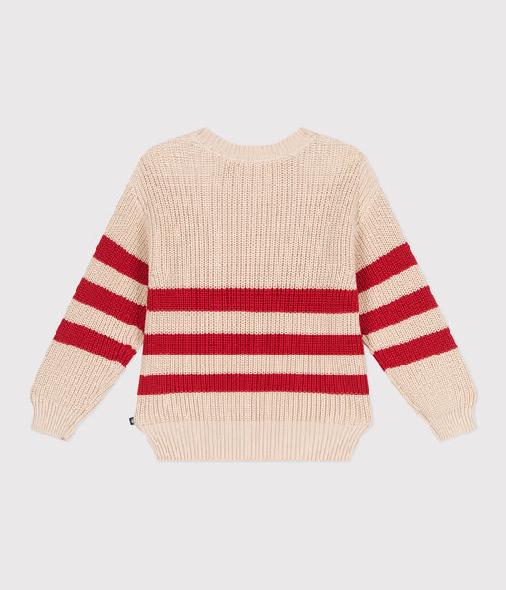 Pull enfant en coton à rayures rouge AVALANCHE/ AURORA