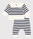 Ensemble 2 pièces bébé rayure marinière en tricot