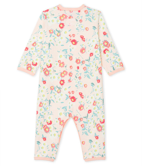 Dors bien sans pieds bébé fille en côte blanc MARSHMALLOW/blanc MULTICO