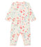 Dors bien sans pieds bébé fille en côte blanc MARSHMALLOW/blanc MULTICO