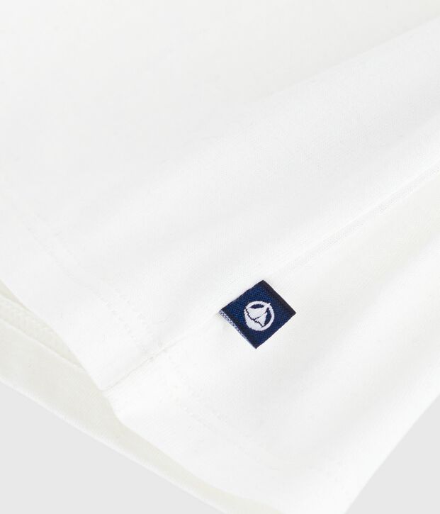 Blouse b&eacute;b&eacute; en coton manches longues, uni blanc